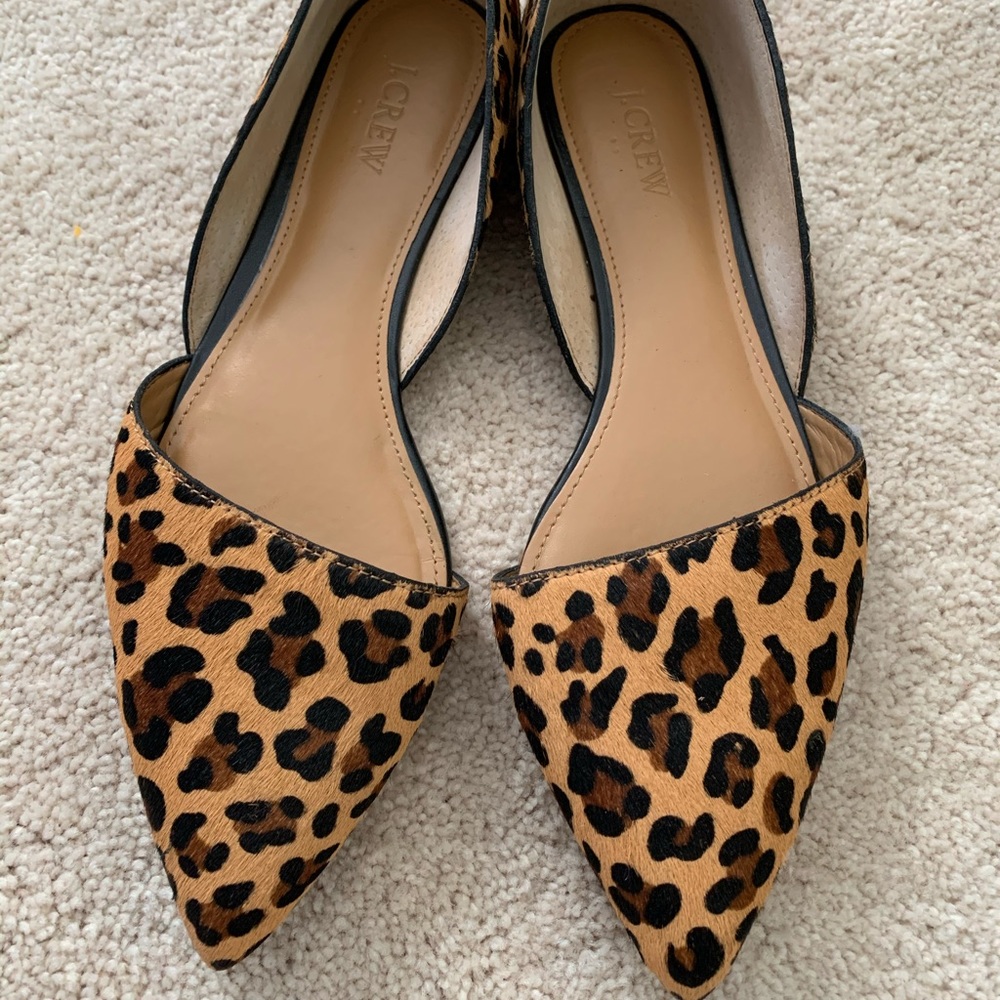 JCrew Calf Hair Leopard Flats